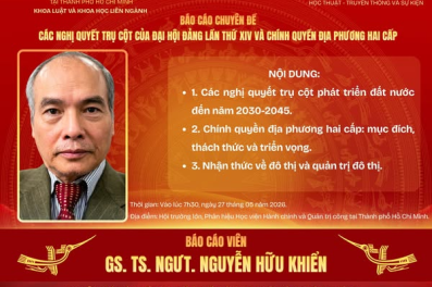 MỜI DỰ ​CHƯƠNG TRÌNH BÁO CÁO CHUYÊN ĐỀ ĐẶC BIỆT: CÁC NGHỊ QUYẾT TRỤ CỘT CỦA ĐẠI HỘI ĐẢNG LẦN THỨ XIV VÀ MÔ HÌNH CHÍNH QUYỀN ĐỊA PHƯƠNG HAI CẤP  ​