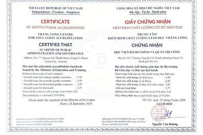 Học viện Hành chính và Quản trị công hoàn thành kiểm định chất lượng cơ sở giáo dục
