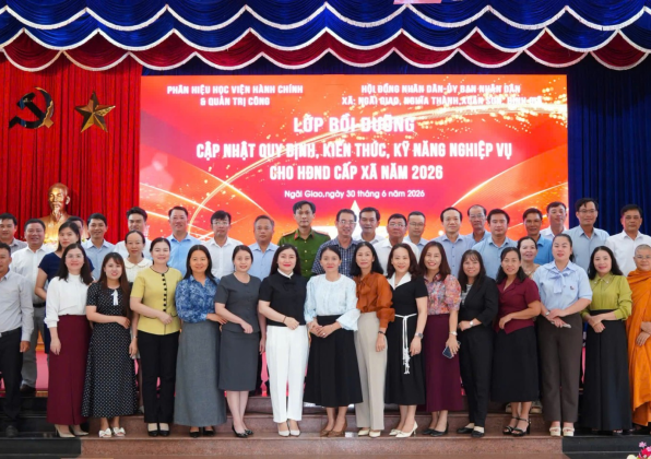 LỚP BỒI DƯỠNG CẬP NHẬT QUY ĐỊNH, KIẾN THỨC, KỸ NĂNG NGHIỆP VỤ CHO HỘI ĐỒNG NHÂN DÂN CẤP XÃ NĂM 2026 TẠI XÃ NGÃI GIAO, THÀNH PHỐ HỒ CHÍ MINH